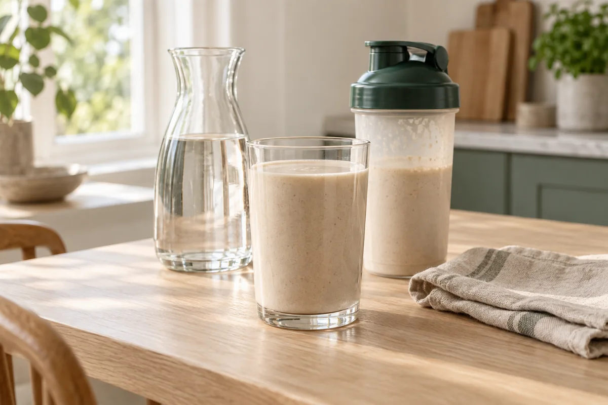 Ett glas shake som AI-skapat serveringsförslag